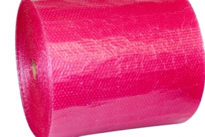 Luftpolsterfolie 120 cm, 50 lfm, rosa-transparent, 80my 