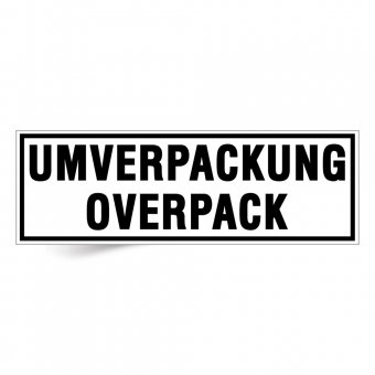 Gefahrgutetiketten Haftpapier Druck "Umverpackung/Overpack" 