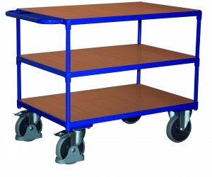 schwerer Tischwagen mit 3 Ladeflächen  1.390 x 800 x 915 mm 