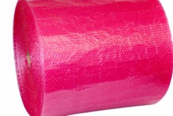 Luftpolsterfolie 120 cm, 50 lfm, rosa-transparent, 80my