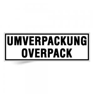 Gefahrgutetiketten Haftpapier Druck "Umverpackung/Overpack"